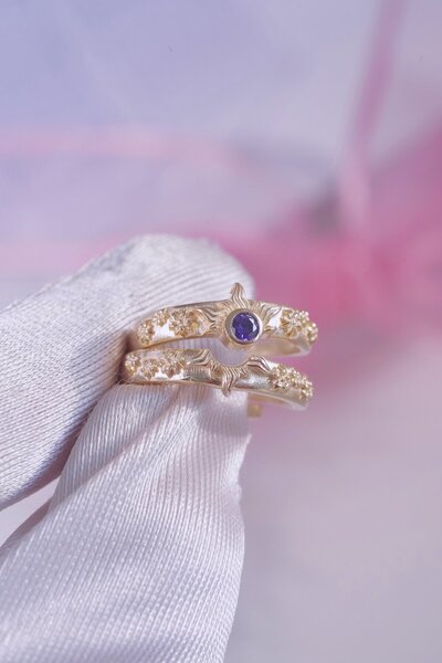 AŞIK ACCESSORIES Rapunzel Güneş Işığı Çift Arkadaşlık Yüzüğü - 925 Ayar Gümüş