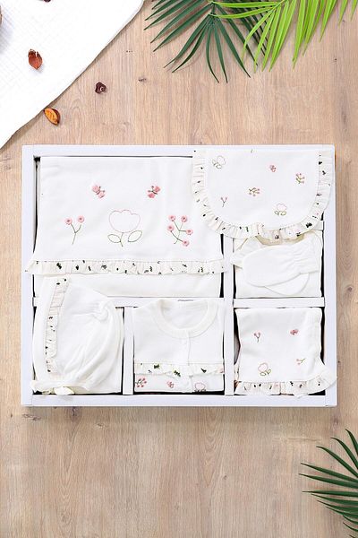 Sitilin Baby Girl Newborn Embroidered Kanabiçeli Fancy 10 Pieces Hospital Exit STL6573