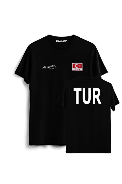 hakuof Tricou cu design special semnat Turcia Ataturk TOUR (steagul turcesc m...