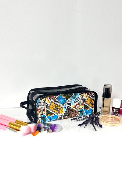 SECREX Geantă de machiaj din piele vegană - Cutie cosmetică pentru creion