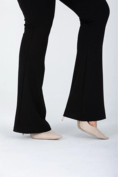 Livik Μεγάλο μέγεθος Γυναικείο Extra Μαύρο Ψηλόμεσο Ισπανικό κολάν υφασμάτινο κολάν