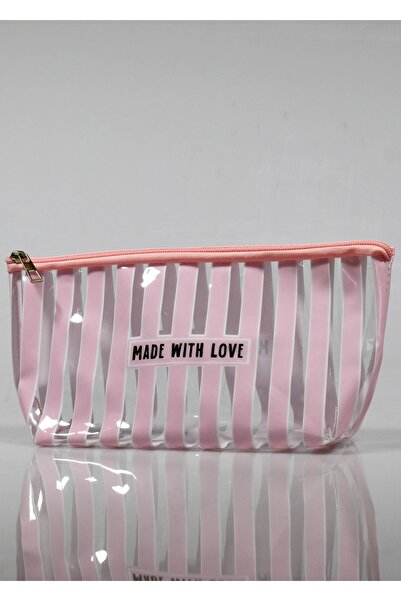 4nio MADE WITH LOVE ŞEFFAF MAKYAJ ÇANTASI BAVUL İÇİ ORGANİZER PLAJ ÇANTASI