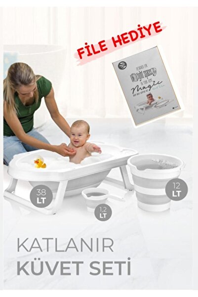 YOGH Bebek Banyo SETİ Katlanır Küvet Seti Bebek Banyo Takımı FİLELİ Katlanabilir Küvet SET 6 parça