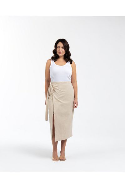 LUOKK Mandy Midi Length Linen Skirt