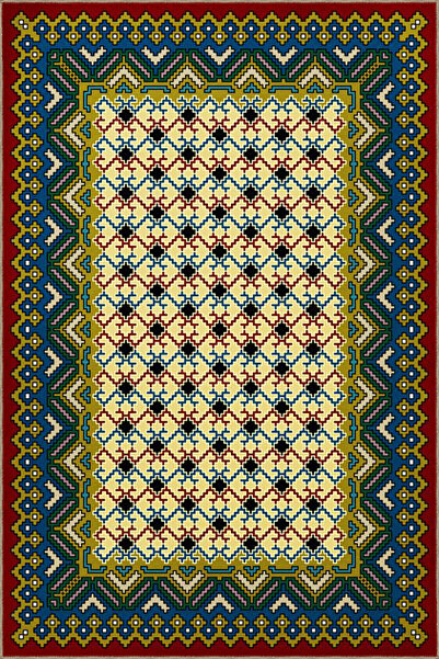 Rugs Modern Halı Woven Base Carpet in Knitted Pattern Mixed Colors 4277