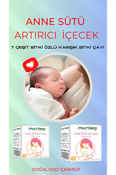 multidem Anne Sütü Arttırıcı Karışık Bitki Çayı, Süt Artırıcı Doğal Içecek. 40'lı Süzen Poşet