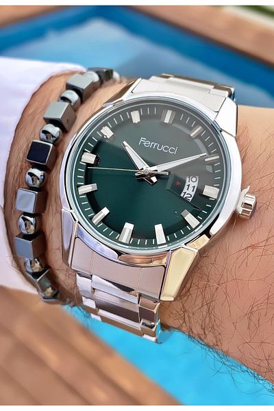 Ferrucci Ferruci Brand Silver Color Steel Cord Men's Wristwatch - Bracelet