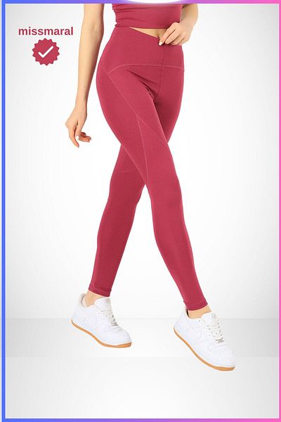 missmaral Jambiere slim Fit Recuperare cu talie înaltă Plum Sport Model Flatlock Cusătură Detaliată Oslo 1090