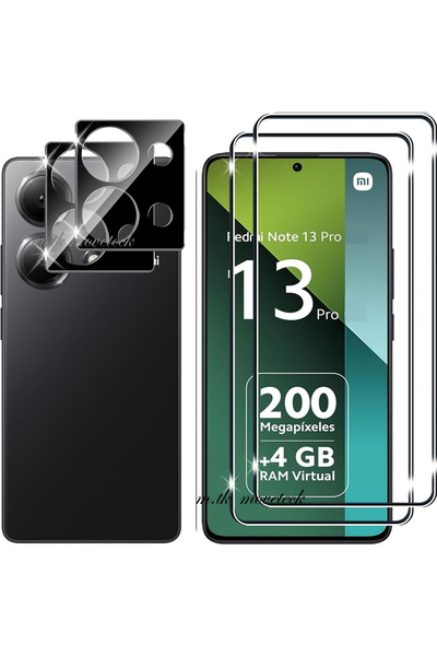 m.tk moveteck Xiaomi Redmi Note 13 Pro 4g Kamera Koruma Lens Camı + Temperli ...