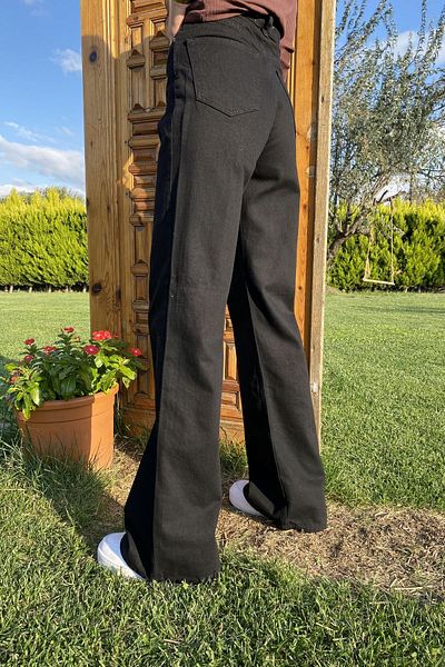 BROSERER Ava High Waist Black Jeans Black Loose Jeans Lycra Stretchy Palazzo