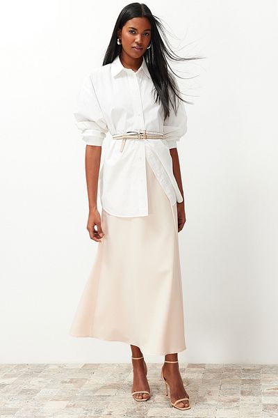 Trendyol Modest Krémszövésű krepp halszoknya TCTSS24EB00193