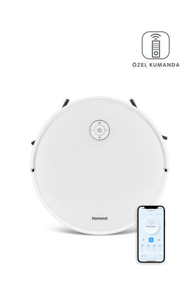 HOMEND Alex 1288h Moplu ve Akıllı Robot Süpürge Gyroscope Beyaz