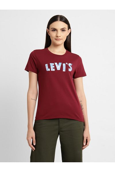 Levi's LE SS TEE Women's / Girls' Claret Red T-Shirt