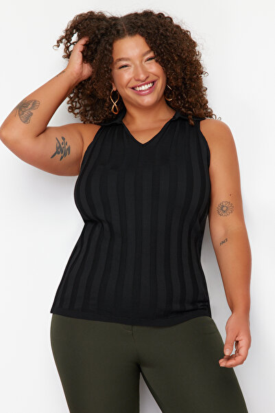 Trendyol Curve Πλεκτή μπλούζα με κορδόνι Bodycone TBBSS24AF00054