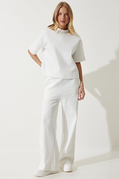 Happiness İstanbul Set de trening alb premium căptușit cu 2 fire pentru femei...