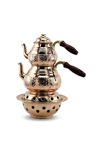 Sonay Bakırcılık Baskı Bakır Çaydanlık 2,8 Lt ve Sac Isıtıcı