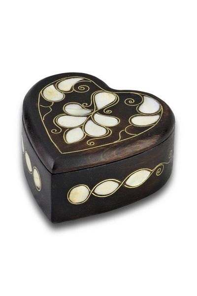 Sonay Bakırcılık Wooden Mother of Pearl Embroidered Ring Jewelry Box