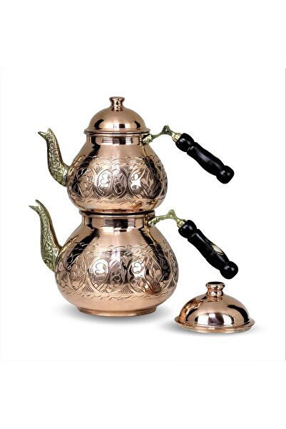 Sonay Bakırcılık Damla Kazılmış Bakır Çaydanlık