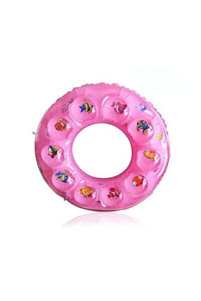 Çocuk 1-9 Yaş Pembe Renk Boncuklu 50cm Şişme Deniz/Havuz Simidi