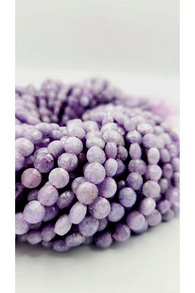 Yüksel Boncuk Σειρά από φυσική πέτρα 6 mm Kunzite Stone Lentil Facet Cut