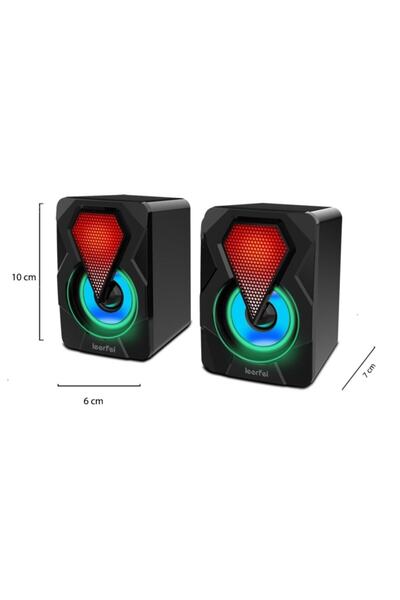 Alfa Bilgisayar Hoparlörü Rgb Led Işıklı Gaming Oyuncu Hoparlörü 3.5mm Jack U...