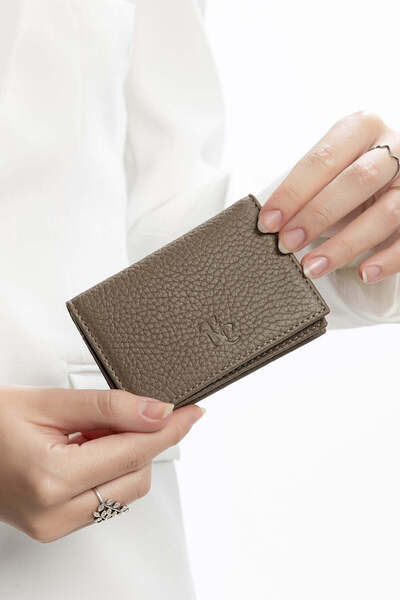 Tamer Tanca Women's Genuine Leather Beige Card Holder