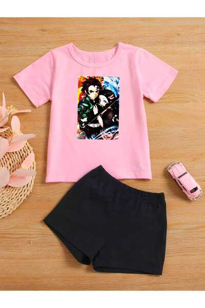 Özde35 moda Set tricou și pantaloni scurți pentru copii