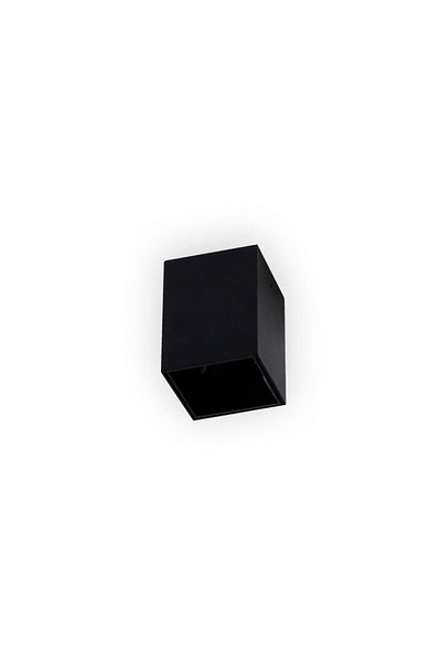 LIGHTMORE Surface Mounted Square Spot Luminaire, Gu10 Lampholder, Black Exterior, White Inner Coating Luminaire