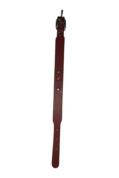 Lovely Genuine Leather Adjustable Dog Neck Leash Stone Red 1.5-35 Cm Suitable for 5-10 Kg Dogs