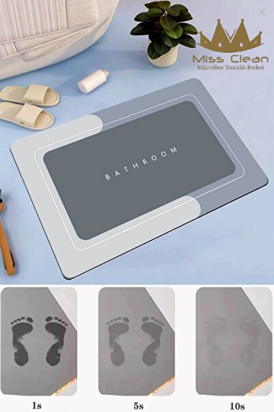 MissClean 40*60 см Килимок для ванної кімнати - з нековзною основою та водопоглинаючою квадратною структурою