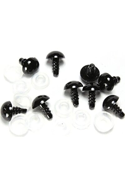Genel Markalar Amigurumi Siyah 12 mm Vidalı Göz Kilitli 49-50 Çift (98-100 Adet)