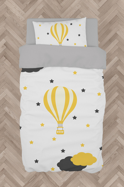 Generic Brand Baby and Children's Room Flying Balloon Patterned Duvet Cover S...