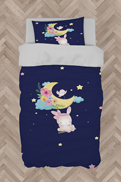 MASAL ODAM غرفة الأطفال والرضع مجموعة غطاء لحاف بنمط حيوان لطيف يتأرجح على القمر