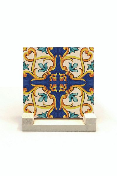 Sadrazam Suport de birou din piatră naturală imprimat cu model italian 10x10 KD-103
