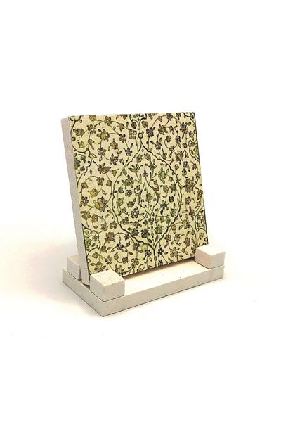Sadrazam Suport de birou din piatră naturală imprimat cu motive 10x10 Kd-46