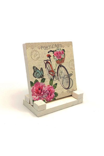 Sadrazam Suport de birou din piatră naturală imprimat vizual pentru biciclete olandeze 10x10 Krg-38