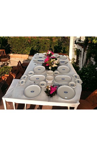 MeGgDecor 4 PERSON 16 PIECES EVIL EYE COFFEE SET
