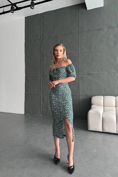 Ded COLLECTION Γυναικείο κοντομάνικο φόρεμα με φλοράλ στάμπα