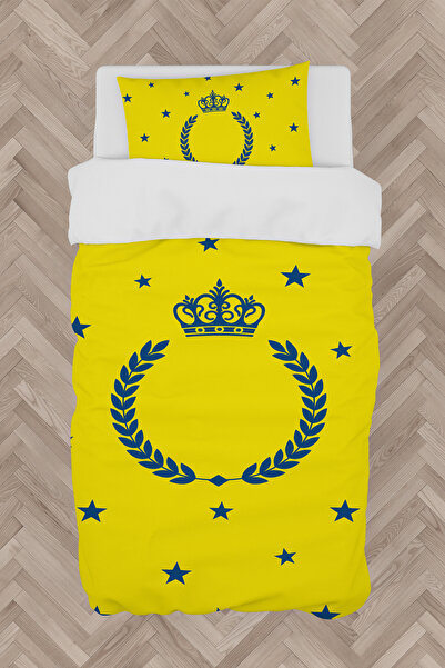 MASAL ODAM طقم غطاء لحاف أصفر منقوش على شكل تاج وإكليل لغرفة الأطفال والرضع