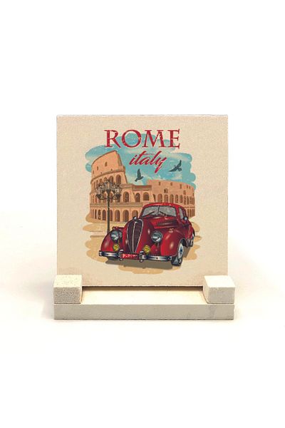 BAKSEPETE Roman Visual Printed Natural Stone Desktop 10x10 Krg-45