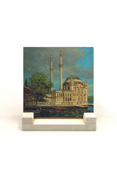 Sadrazam Desktop din piatră naturală imprimată Moscheea Ortaköy 10x10 Krt-39