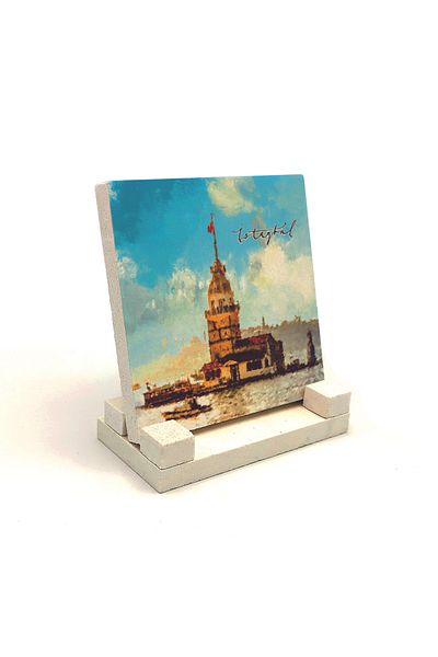 Sadrazam Maiden's Tower Printed Natural Stone Desktop 10x10 Krt-18
