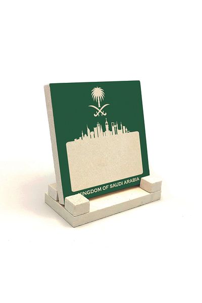 Sadrazam Suport de birou din piatră naturală imprimat vizual Arabia Saudită 10x10 Krg-72