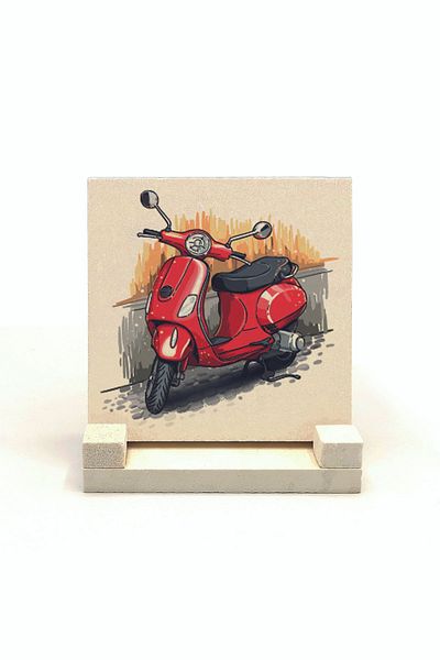 Sadrazam Italy Visual Printed Natural Stone Desktop 10x10 Krg-61
