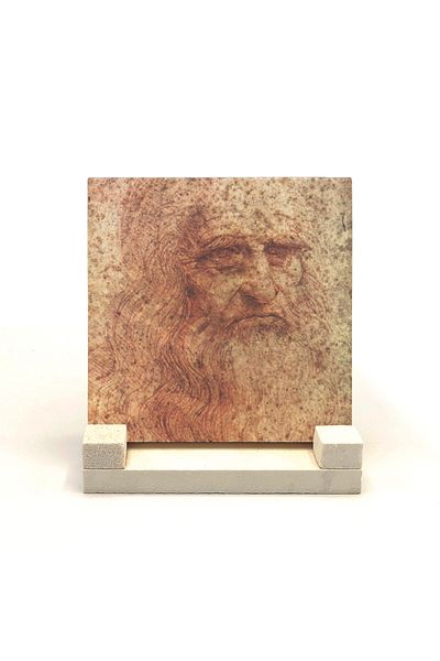 Sadrazam Autoportret Leonardo Da Vinci, 1512 Desktop din piatră naturală imprimat 10x10 Krg-142