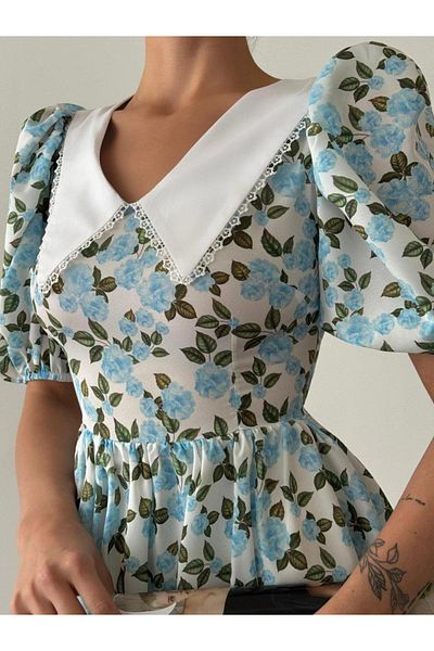 My Blog Rochie albastră cu modele florale pentru bebeluși
