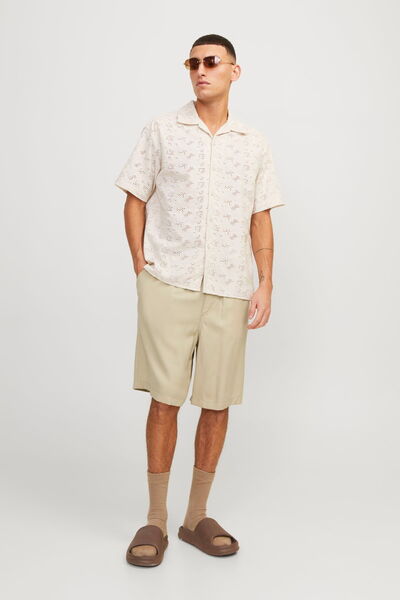 Jack & Jones Erkek Beli Lastikli Düz Renk Chino Sort - Karl Aaron