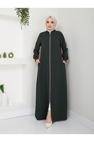 ELBİSHE Ferace with Ribbed Arm Shoulder Detail