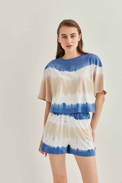Vitrin Buntes Batik-Färbe-Crop-T-Shirt