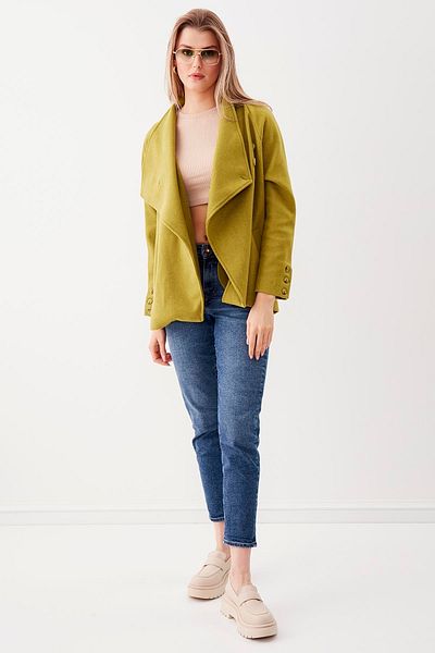 Vitrin Jacke mit asymmetrischem Schnitt und Taschennähten